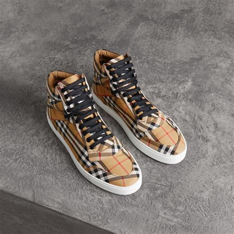 burberry high top sneakers men's|padded classic burberry sneakers men.